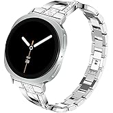 Sankel Compatible for Samsung Galaxy Watch 8 40mm 44mm/8 Classic 46mm Bands, Women Metal Replacement Bling Jewelry Bracelet Rhinestone Strap Wristband for Galaxy Watch 8/8 Classic