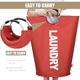 DOKEHOM 90L Large Collapsible Laundry Basket Freestanding Hamper Red view 4