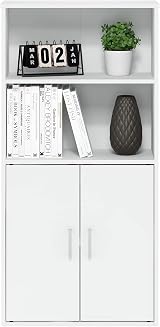 Furinno PASIR Book Shelf Door Bookshelf 59.9 W x 121.4 H x 30 D cm White view 3