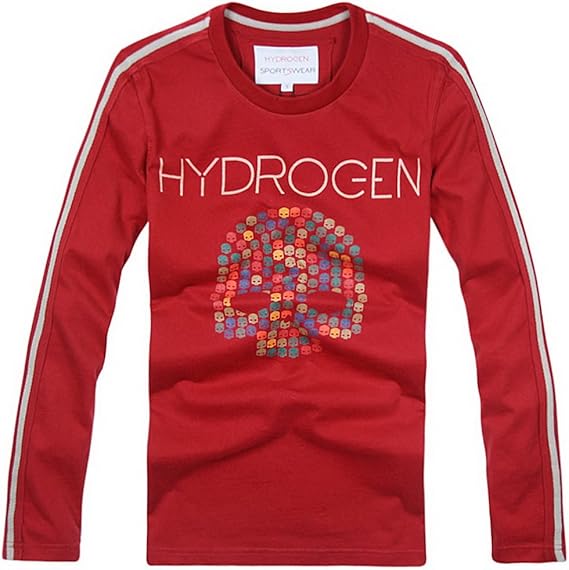 Amazon ハイドロゲン メンズ Tシャツ おしゃれ ブランド ドクロ スカル カジュアル 長袖 Hydrogen Yc7480 Red L 並行輸入品 Tシャツ カットソー 通販
