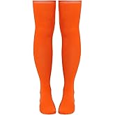 Rthjsfj Long Orange Socks, Thigh High Stockings for Women, Over Knee High Socks Hosiery Leg Warmers for Halloween Cosplay Accessories
