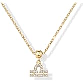 PAVOI 14K Gold Plated Dainty Zodiac Necklace with Charms - Adjustable Chain Gold Charm Zodiac Necklaces for Women - Small Astrology Removable Pendants - Cute Jewelry Gifts