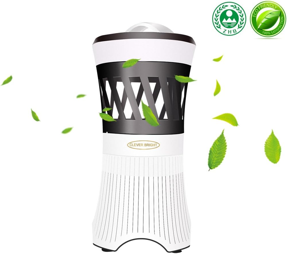 DZOTC Electronic Mosquito Trap,Nontoxic Mosquito Killer Lamp, Eliminates Most Flying Pests With Light Sensor LED Night Lamp Insect and Mosquito Trap (Black)