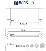 WZRUA Self Adhesive Toilet Roll Holder Chrome Double Post Pivoting Arm view 7