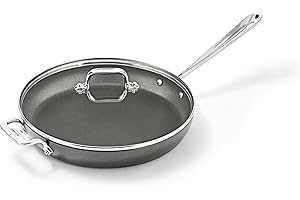 All-Clad HA1 Hard Anodized Nonstick Frying Pan with Lid, 12 Inch Pan Cookware, Medium Grey - 2100090552