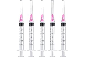 BSEWENERTE 50 Pack 3ml/cc Disposable Luer Lock Lab Syringes with 18Ga 1.5 Inch Needle , Individually Sealed Packed