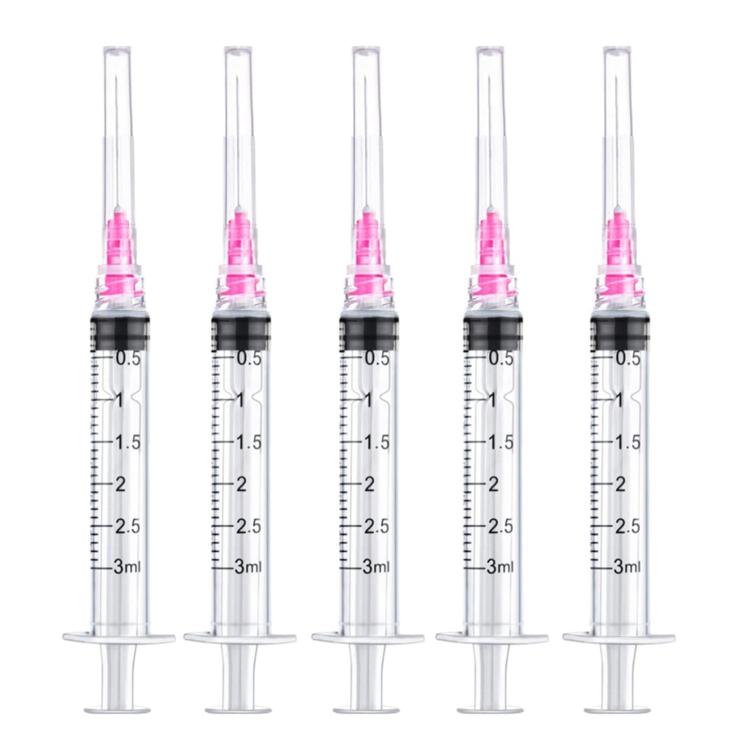 Photo 1 of 50 Pack 3ml/cc Disposable Luer Lock Lab Syringes with 18 Gauge 1.5 Inch Needle , Individually Sealed Packed
