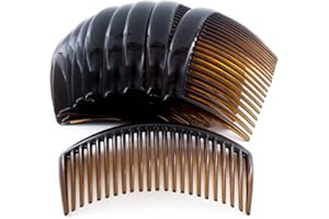 Yeshan 3.2" Plastic Hair Side Comb With Teeth Comb HairPin Clip for women,Brown (12pcs)