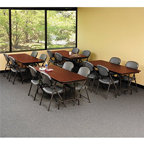 Iceberg ICE55224 Premium Wood Laminate Folding Table with Brown Steel Legs, 30" Length x 72" Width x 29" Height, Mahogany