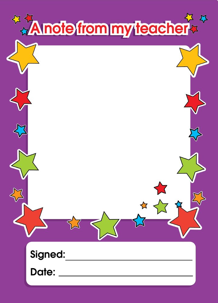SuperStickers Praise Note Pad for Teachers. 'A Note from My Teacher'. 60 Sheets.