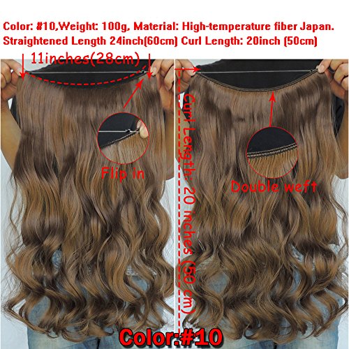 Secret Halo Hair Extensions Flip in Curly Wavy Hair Extension Synthetic