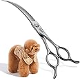 FOGOSP Professional 45°Curved Grooming Scissors for Dogs 6.5 in Big Arc Curved Shears for Professional Groomer Japan VG10 High-carbon Steel Right Hand Matte