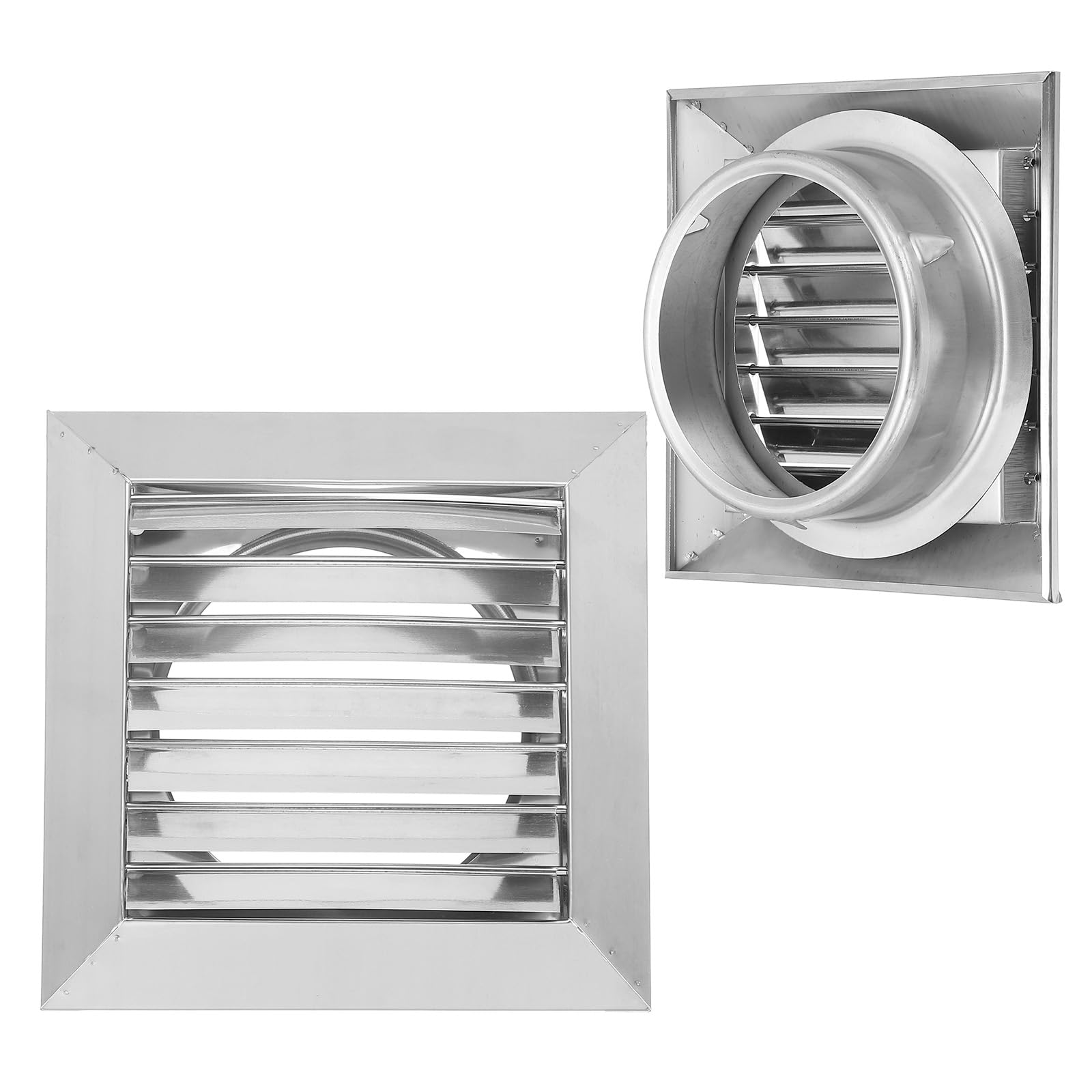 PATIKIL 5 Inch Dryer Vent Cover, Stainless Steel Exterior Wall Outlet Vent Grille, Louvered with Moving Flap, for HVAC Kitchen Bathroom Ventilation
