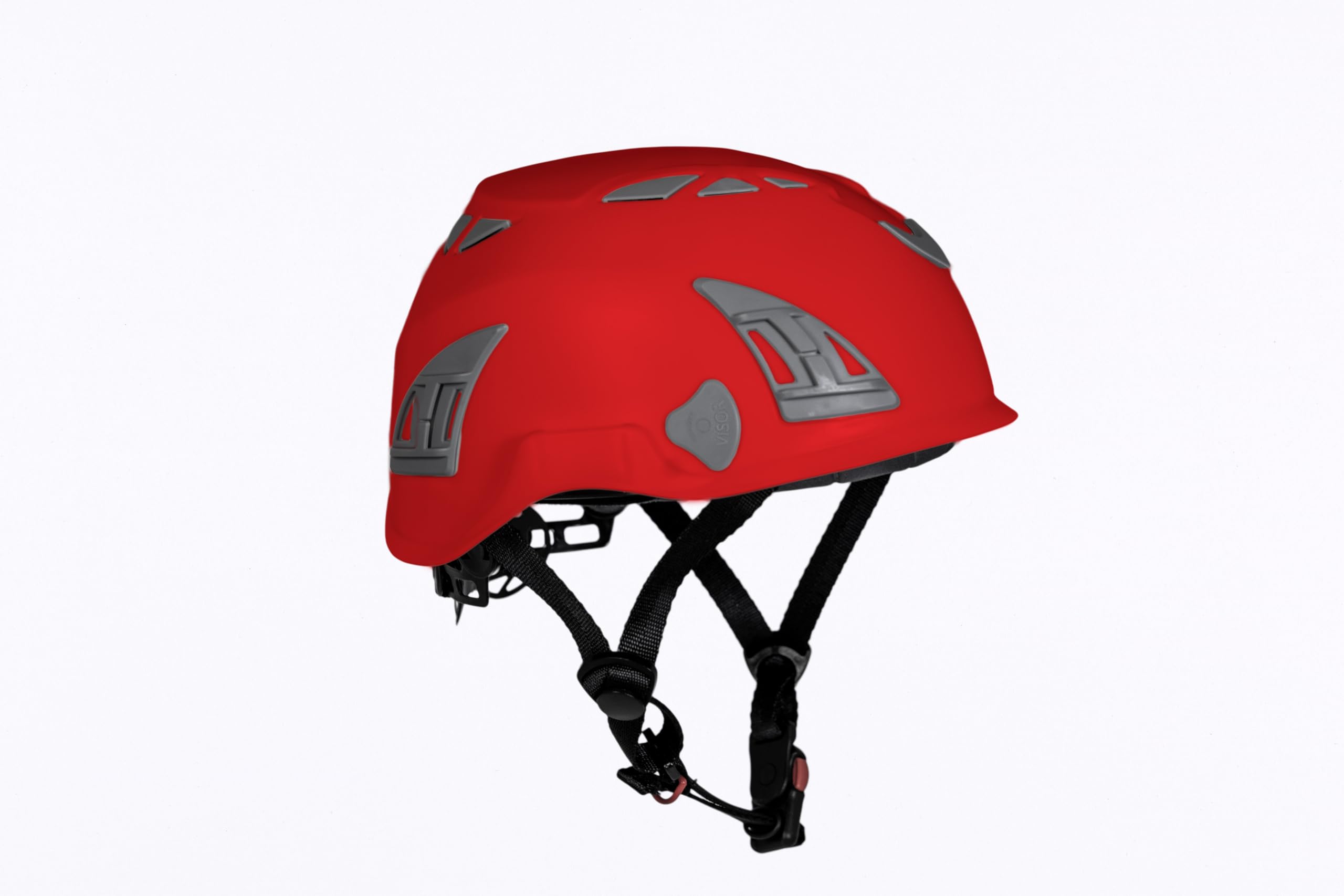 Silent Steep C Climbing Helmet, Industrial Use, Vented, Adjustable, Washable Foam, EN12492 (Red)