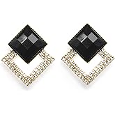 Black White Earrings for Women Teen Gifts Dangle Drop Fashion Geometric Statement Jewelry