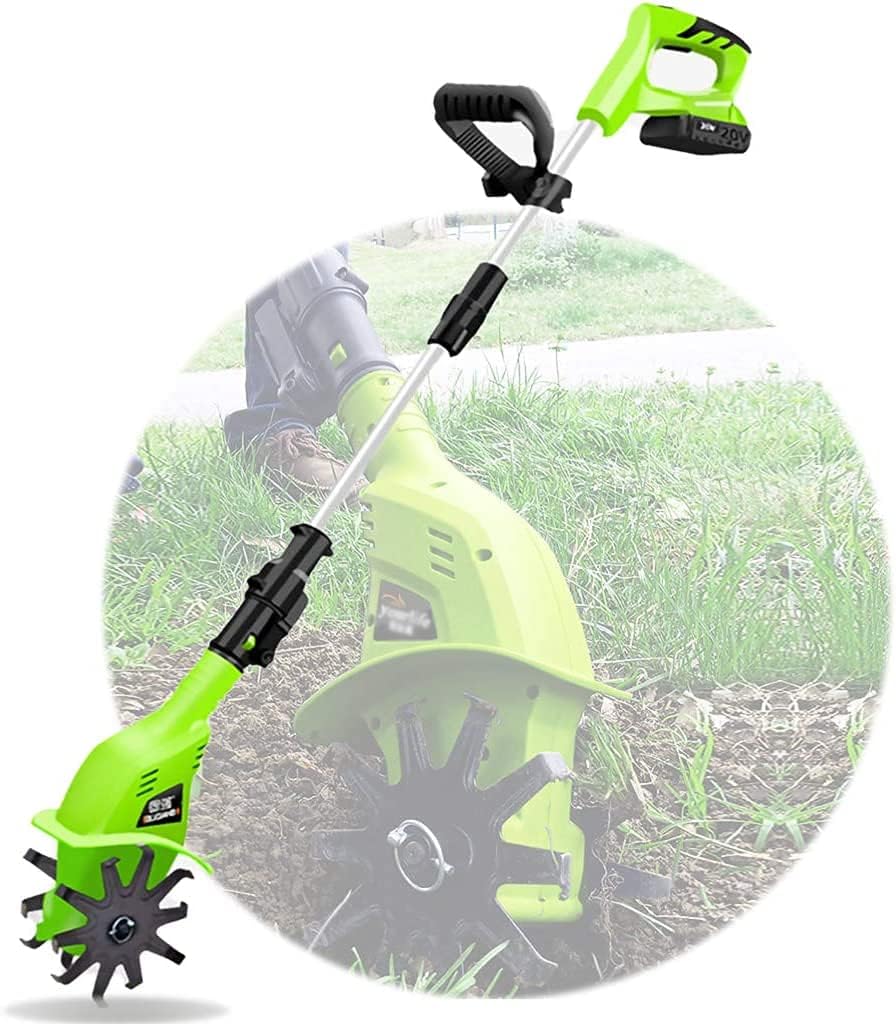 ASEDF Tiller Rotavator Cordless, 20V Portable Electric Hand Tiller with