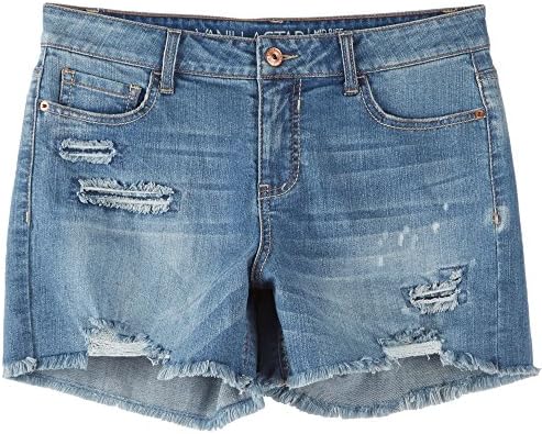 Vanilla Star Juniors Destructed Denim Shorts 11 Medium wash blue