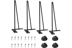 UKOSNA Hairpin Furniture Legs 18 Inch Set of 4, Mid-Century Style Metal Home DIY Heavy-Duty Replacement Feet for Table,Coffee Table,Nightstand,Desk,TV Cabinet, etc