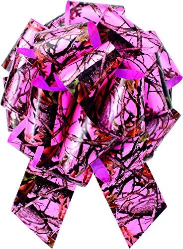 Pink Camo Bow (poly ribbon pull bow, 8") wreath, pew, gift bow Next Camo Party Collection by Havercamp