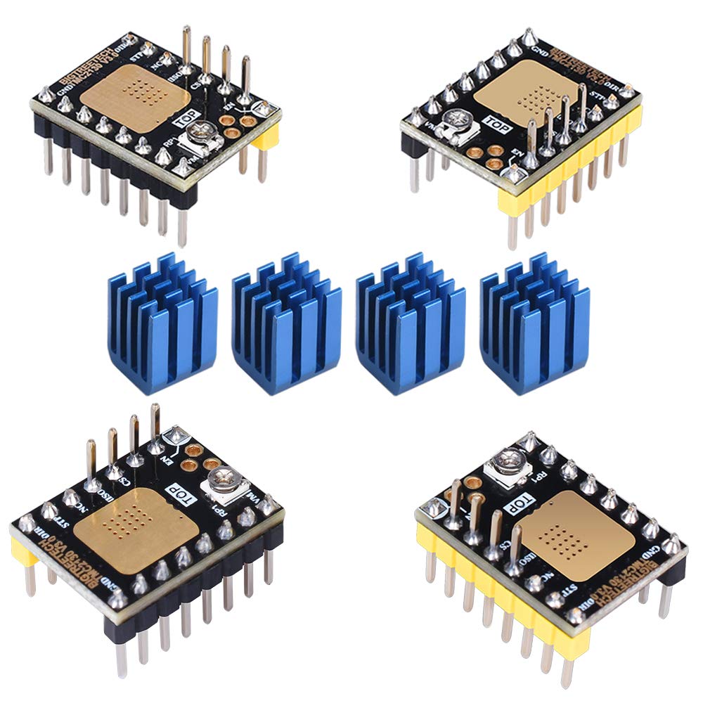 KINGPRINT TMC2130 V3.0 Stepper Motor StepStick Mute Silent Driver with Heatsink for 3D Printer Control Board 4 Packs (DIY)