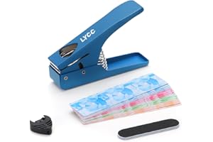 LYCC DIY Guitar Pick Punch luxury gift package the,Premium Guitar Pick Maker,16paddle clip Strips and a file for smoothing - blue
