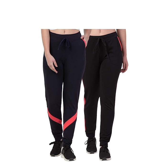 black and pink track pants