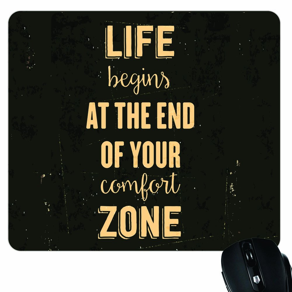 Yaya Cafe Motivational Quote Printed Mousepad Life Begins At The