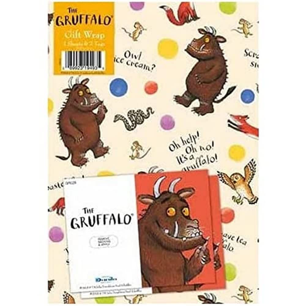 The Gruffalo Wrapping Paper 10 Sheets 10 Tags Sheet Size 70cmx50cm Official Product Responsibly Resourced