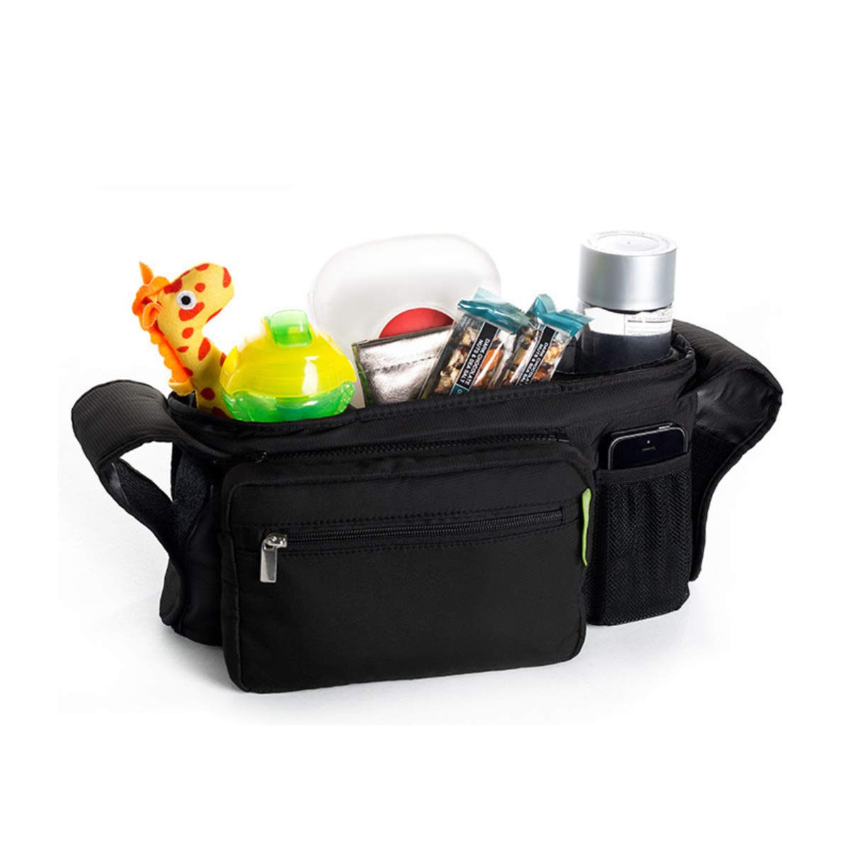 Baby Multifunction Bag, Pram Buggy Organiser, Pushchair Hanging Storage Bag/Diaper Bag Insert Stroller Organizer,Buddy Storage Bag with Mobile Phone Holder Shoulder Strap, Pram and Buggy Accessory