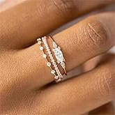 925 Sterling Silver Shiny Full Diamond Gemstone Ring 3PCS 18K Rose Gold Cubic Zirconia Promise Rings CZ Diamond Multi Row Ring Eternity Bride Engagement Wedding Party Band Ring Sets A.23 (US Code 5)