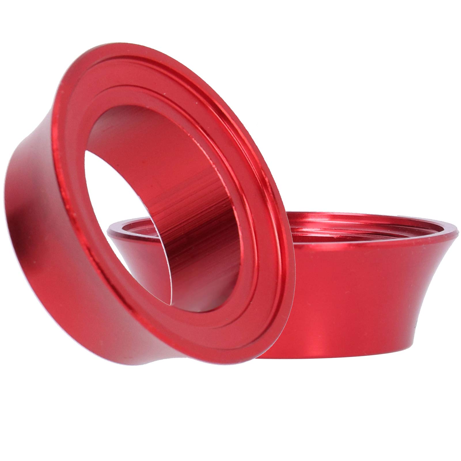 2Pcs Bike Headsets Taper Washer CNC Aluminium Alloy Bicycle Taper Washer Bike Front Fork Conical Stem Spacers for Road Mountain Bike(Red)
