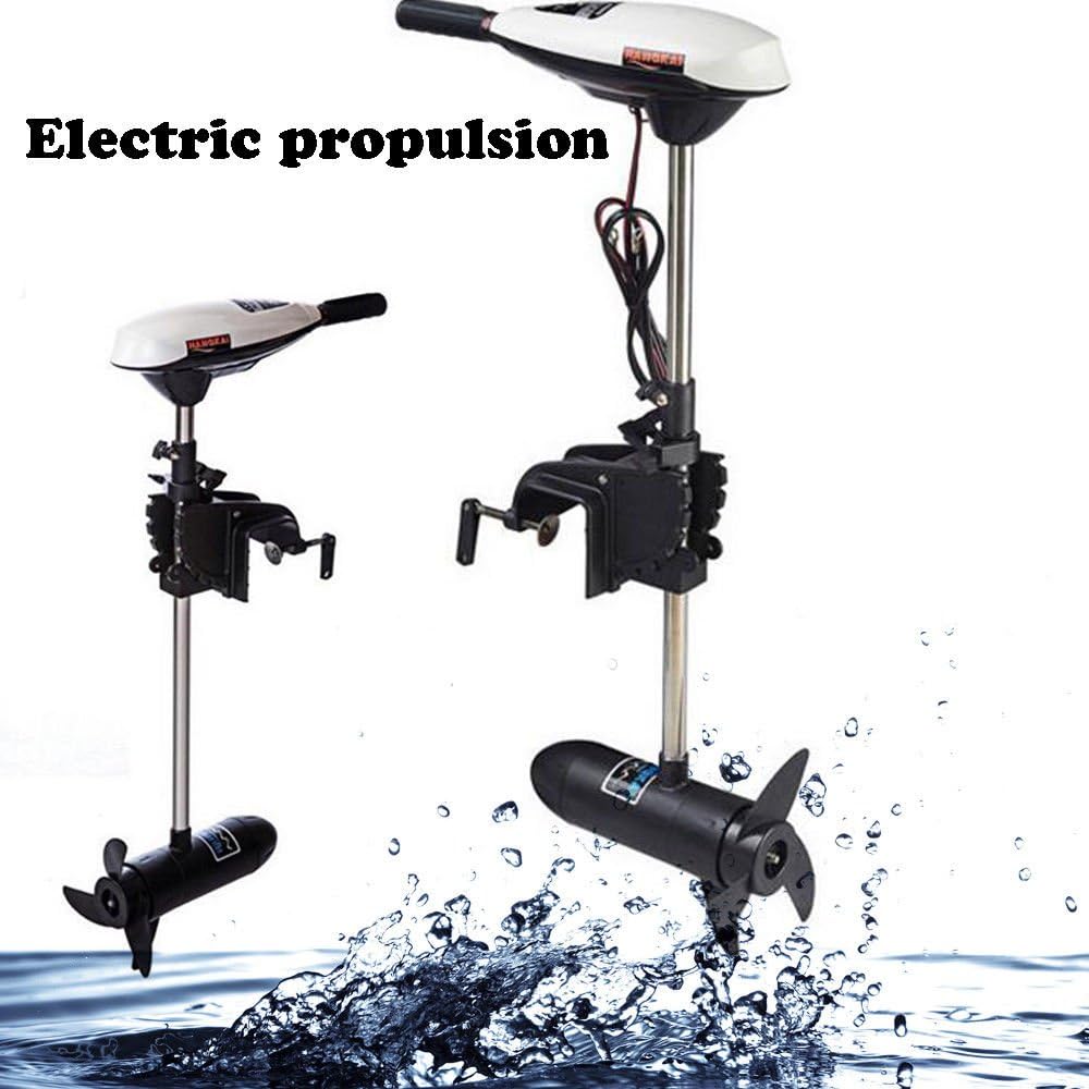 Outboard Motor, Electric Boat Motor, 65lb Electric Thrust Trolling Outboard Motor Fishing Boat Engine 40cm Shaft Brush Inflatable Fishing Boat Engine Kaboats, Kayaks and Canoes F5-R2 Control, US Stock