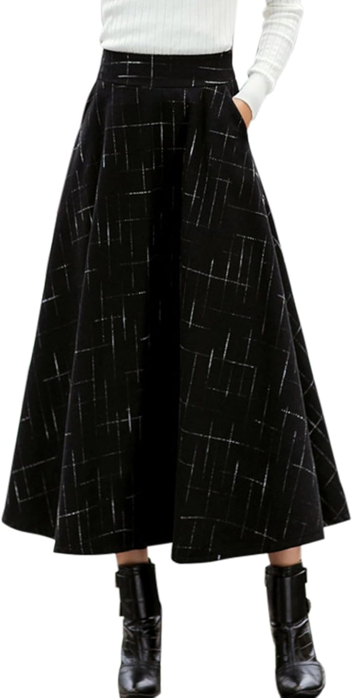 long a line wool skirt