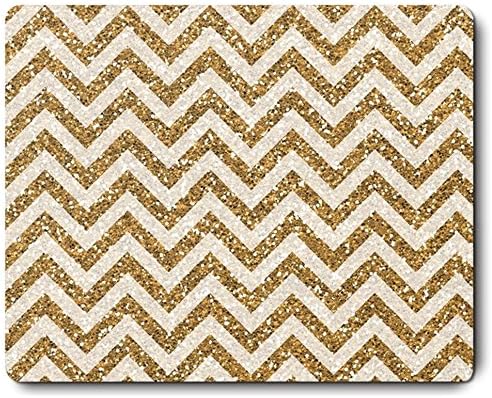 Gold Chevron Gold Glitter Vintage Unique Custom Mouse Pad Mousepad