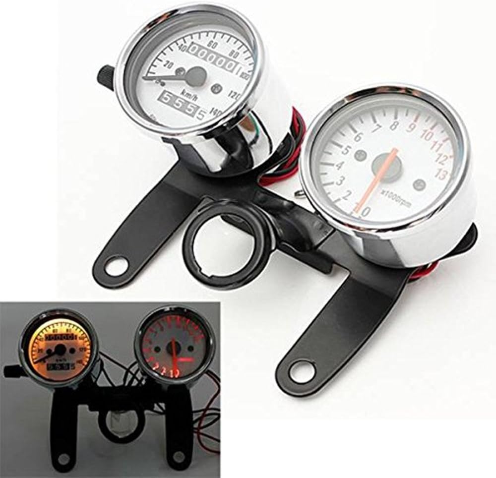 Bears Motorcycle Odometer Tachometer Speedometer Gauge with Black Bracket