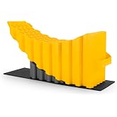Camco Curved Trailer Aid Ramp with Chock and Base Pad, 6.5 in Lift, 44436 | Changes Tandem Axle Tires, No Jack Needed, Fits Up To 32 In, Holds 9000 lb, Honeycomb Build, Made in the USA