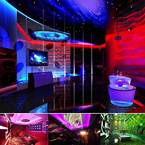 XUNATA LED Strip Lights, Bluetooth Control RGB 110-120V SMD 5050 60 LEDs/m Waterproof Rope Light Strip with 24Key IR Remote, Work with iOS & Android Music Time Control System(50ft/15m)