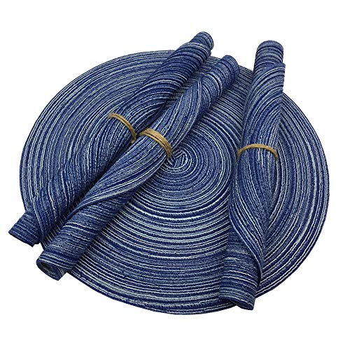 WAZAIGUR RedA，Placemats,Round Placemats for Dining Table Set of 4 Woven Heat Resistant NonSlip