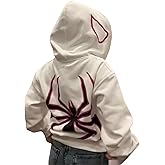 Asadovce Women Men Zip Up Y2k Oversized Hoodie Spider Graphic Full Zipper Sweatshirt Teen Girls Grunge Streetwear Jacket