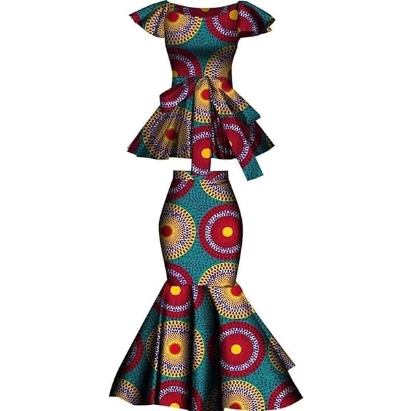 navy blue dress for baby girl Asymmetric Neckline Ankara Gown Styles main image 0