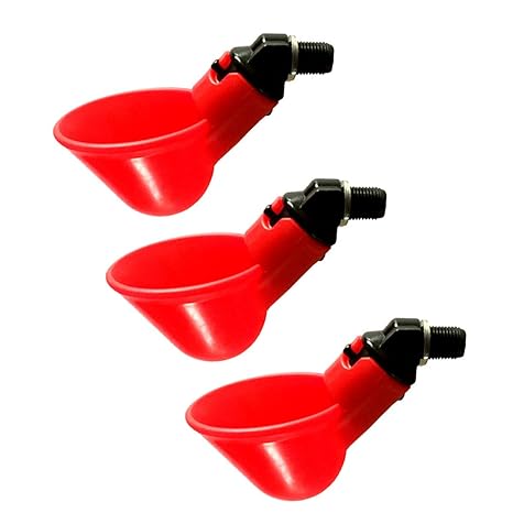 Ounona 3pcs Chicken Water Feeder Poultry Nipple Drinker Feeders