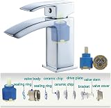 Luckyhome Basin Taps Waterfall Mono Mixer Chrome with Waste view 3