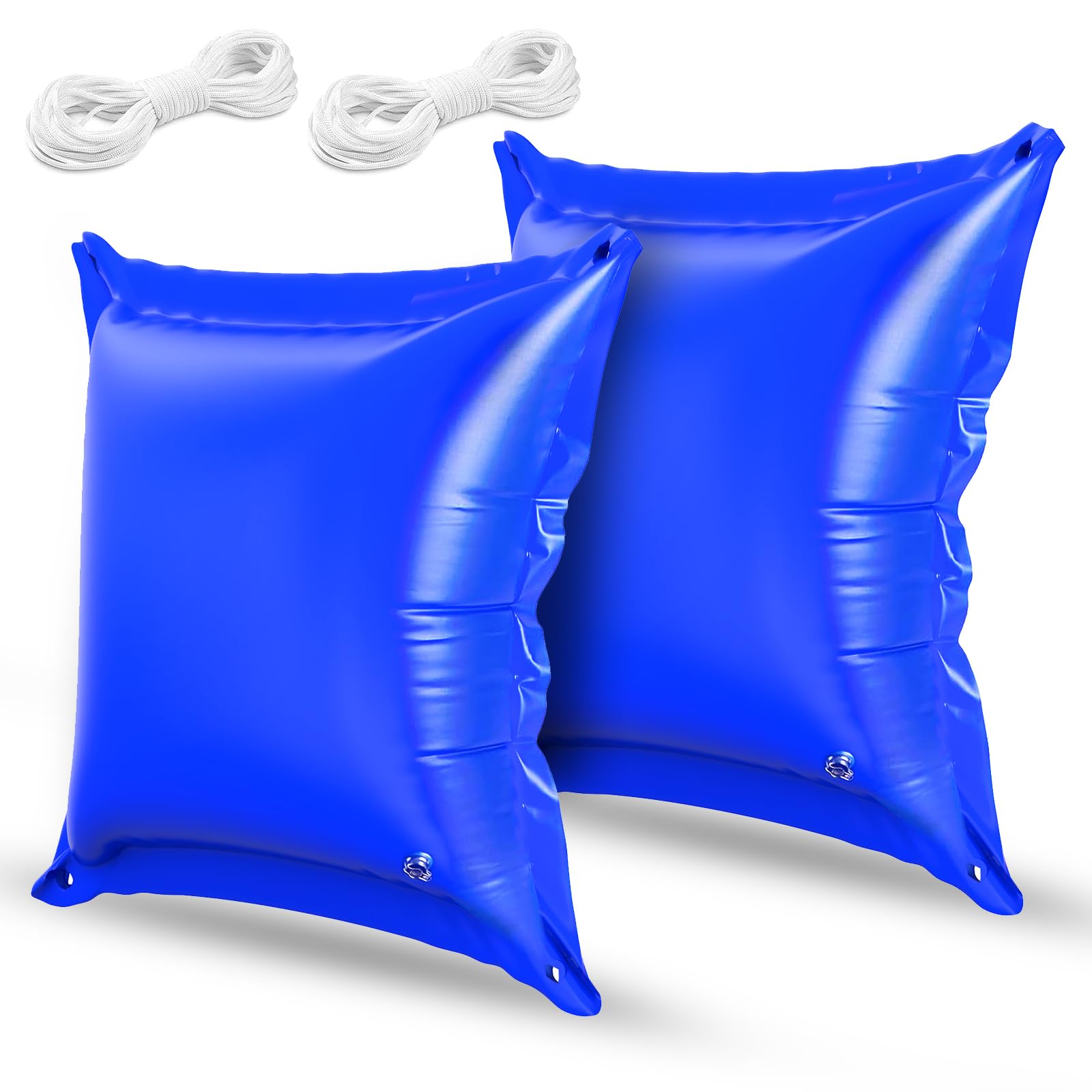 ASOFTY Pack of 2 Air Cushion Pool Winter, 120 x 120 cm Pool Cushion for Winter with Connecting Rope, Easy to Use Pool Winter Cushion for Above Ground Pool Cover