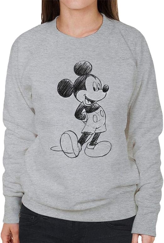 Disney Mickey Mouse Sketch Drawing Women's Sweatshirt Amazon.de