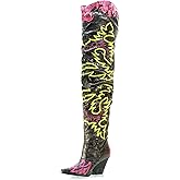 Cape Robbin Women's Western Thigh High Over The Knee Cowboy Cowgirl Boots - Chunky Block Heel Fashion Boots for Women (KELSEY-21)