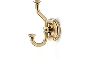 khtumeware 3 Pack Zinc Alloy Vintage Wall Champagne Bronze Large Coat Hooks Suitable for Tile, Wood Board, Glass Walls, Bathr