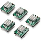 BIQU A4988 Compatible StepStick Stepper Motor Diver Module with Heat Sink for 3D Printer Controller Ramps 1.4(Pack of 5pcs)