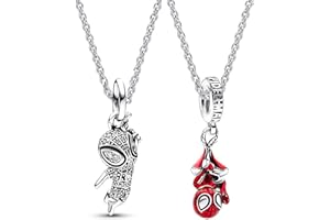 TJOJOYFUL Red Spiderman Necklace & Silver Spider-Man Necklace Set, Silver-Plated DIY Cartoon Superhero Pendant Jewelry for Bracelets and Necklaces丨Ideal Gifts for Women, Girls, and Boys on Christmas Birthdays