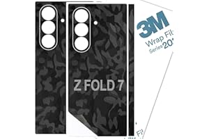 Z Fold 7 Skin Wrap 3M (Pack of 2) Film Protective Back Glass Galaxy Z Fold 7 (Black Camo)