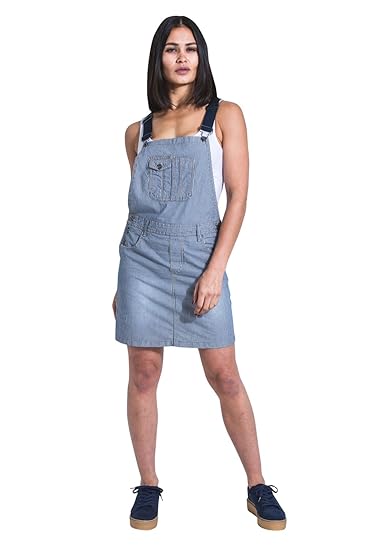 short dungaree dress